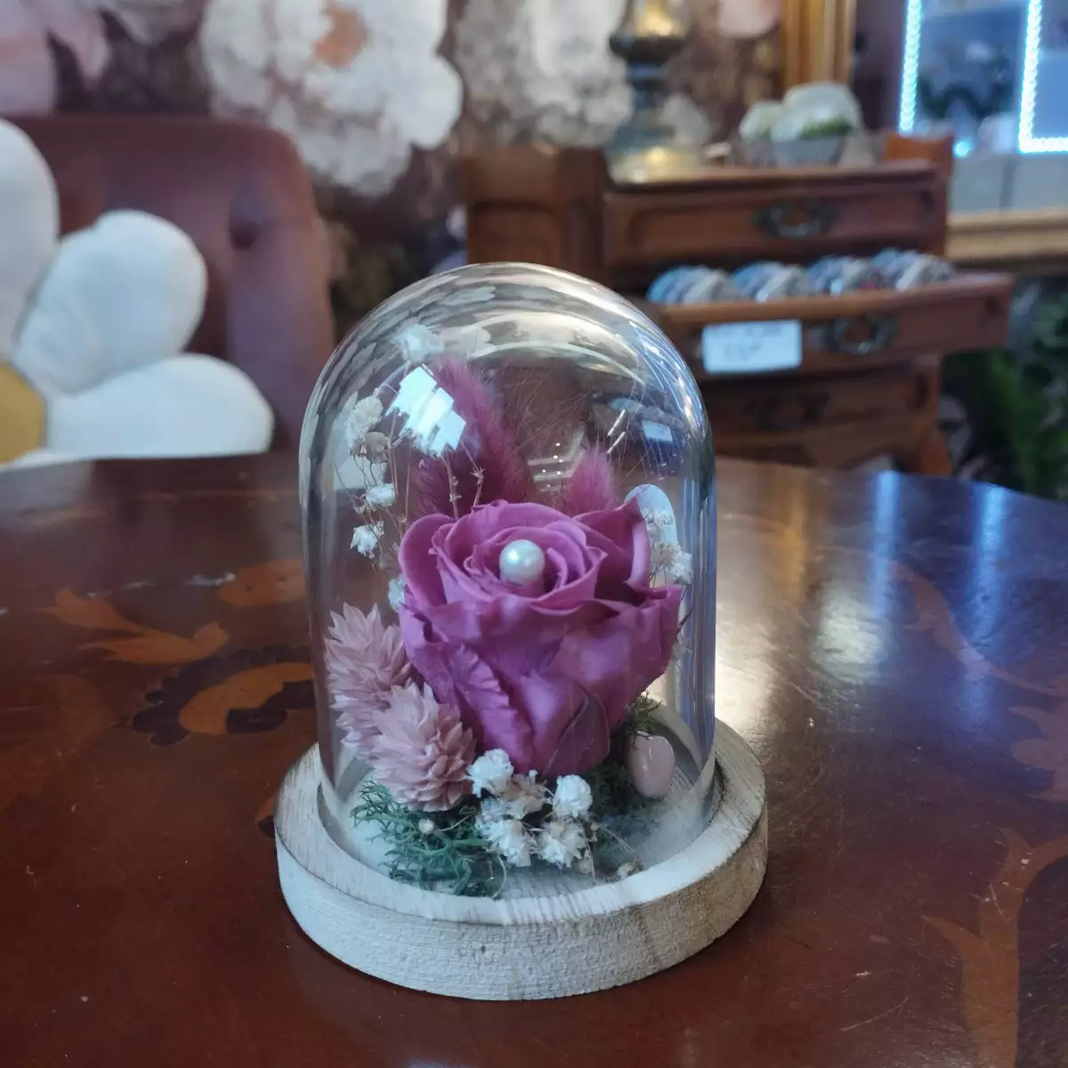 Cloche rose stabilisée S
